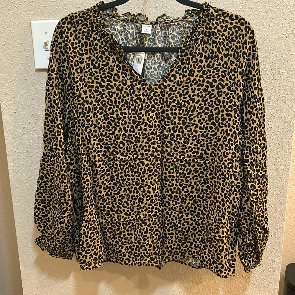 OLD NAVY cheetah print blouse